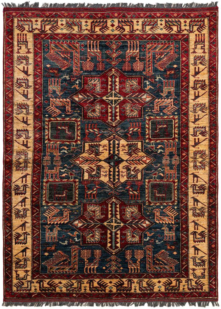 5' 1 x 6' 10 Hand Knotted Kazak Wool Rug