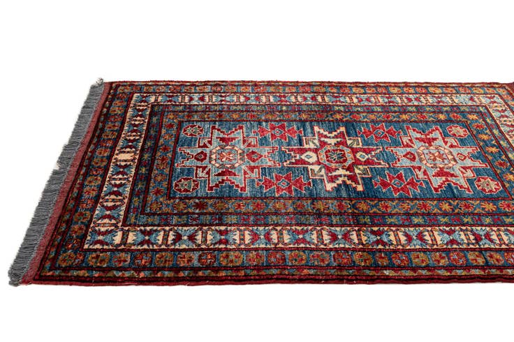 Detail image of 4' 1 x 5' 8 Hand Knotted Kazak Wool Rug