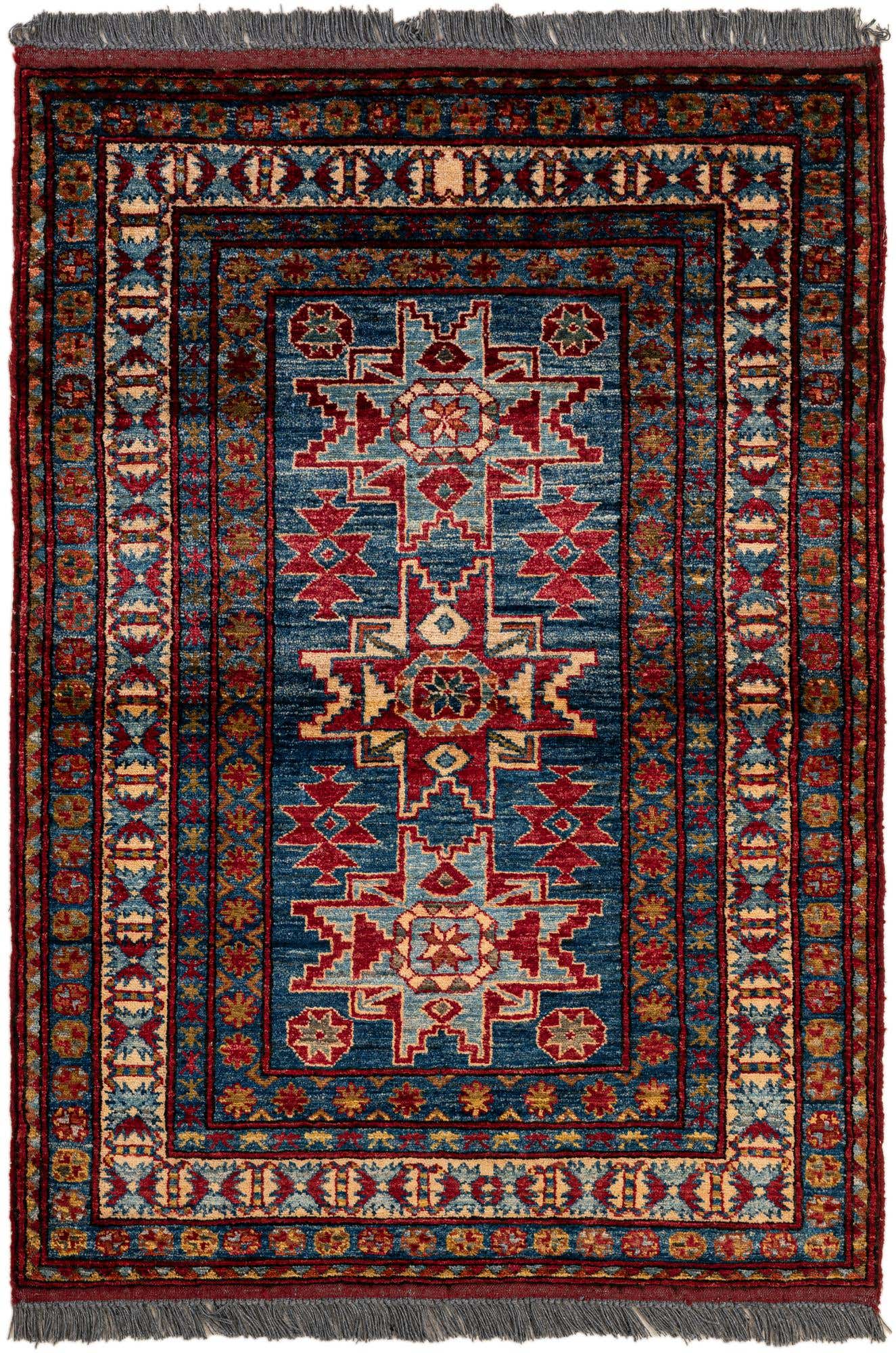 4' 1 x 5' 8 Hand Knotted Kazak Wool Rug