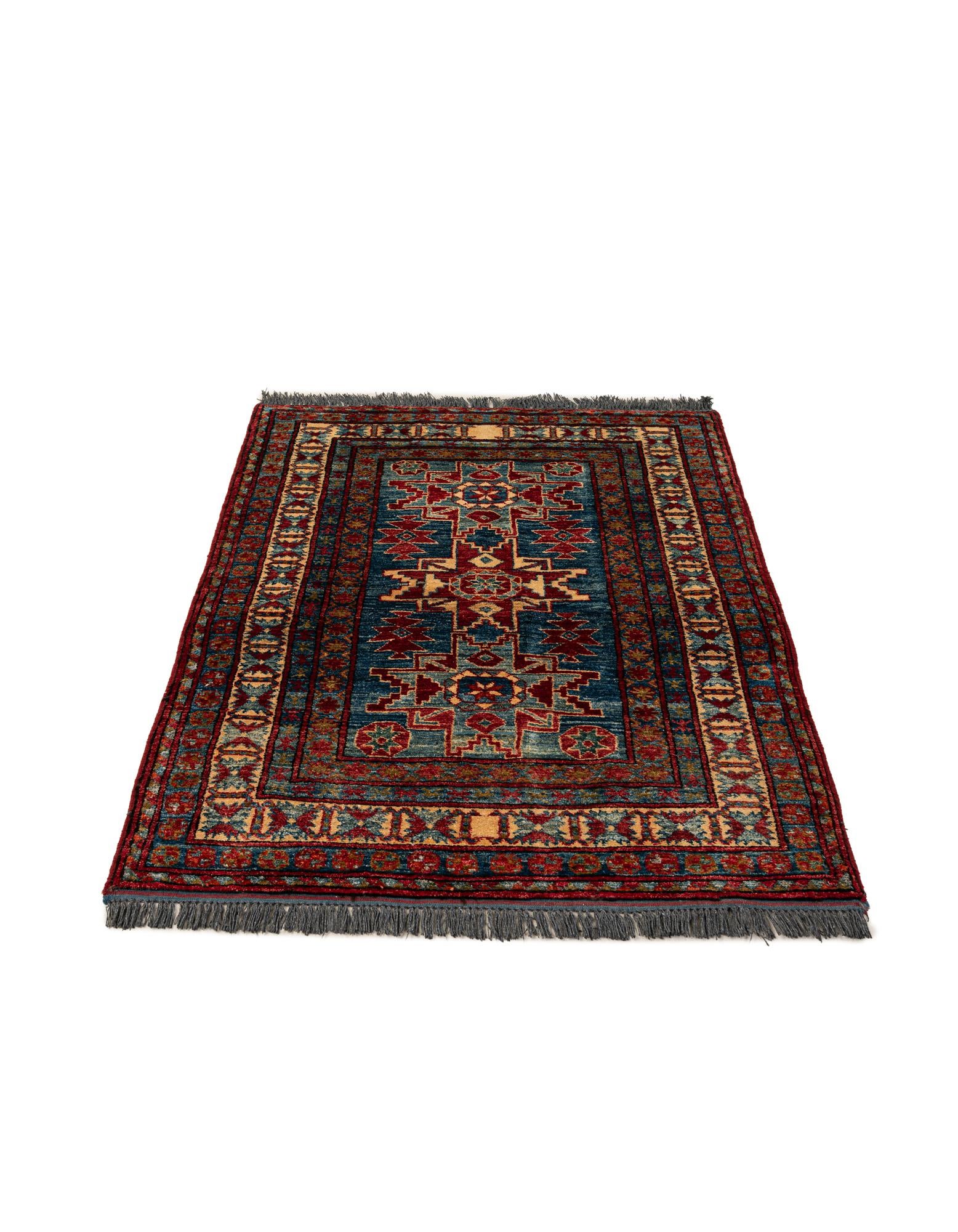 95cm x 130cm anudado a mano Kazak Alfombra Lana