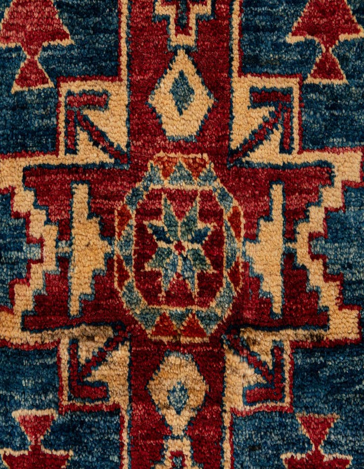 Detail image of 3' 2 x 4' 4  Hand Knotted Kazak Wool Rug