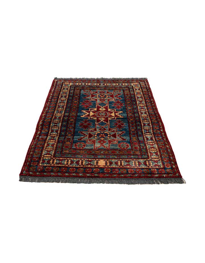3' 2 x 4' 7 Hand Knotted Kazak Wool Rug