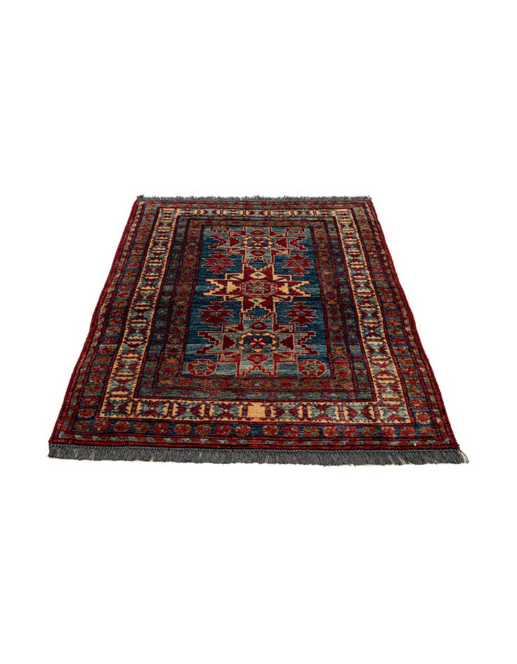 Detail image of 3' 2 x 4' 7 Hand Knotted Kazak Wool Rug