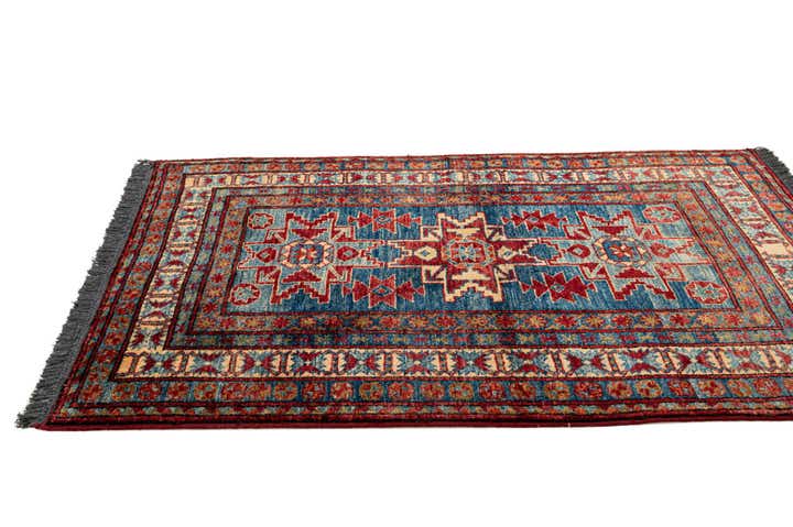 3' 2 x 4' 7 Hand Knotted Kazak Wool Rug