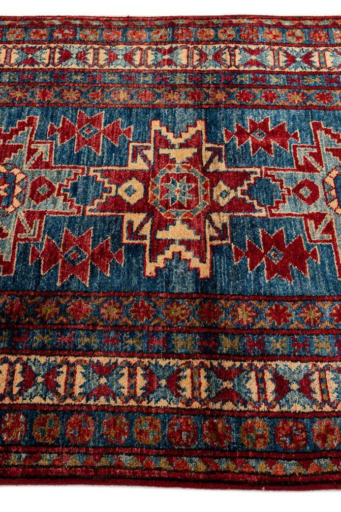 3' 2 x 4' 7 Hand Knotted Kazak Wool Rug