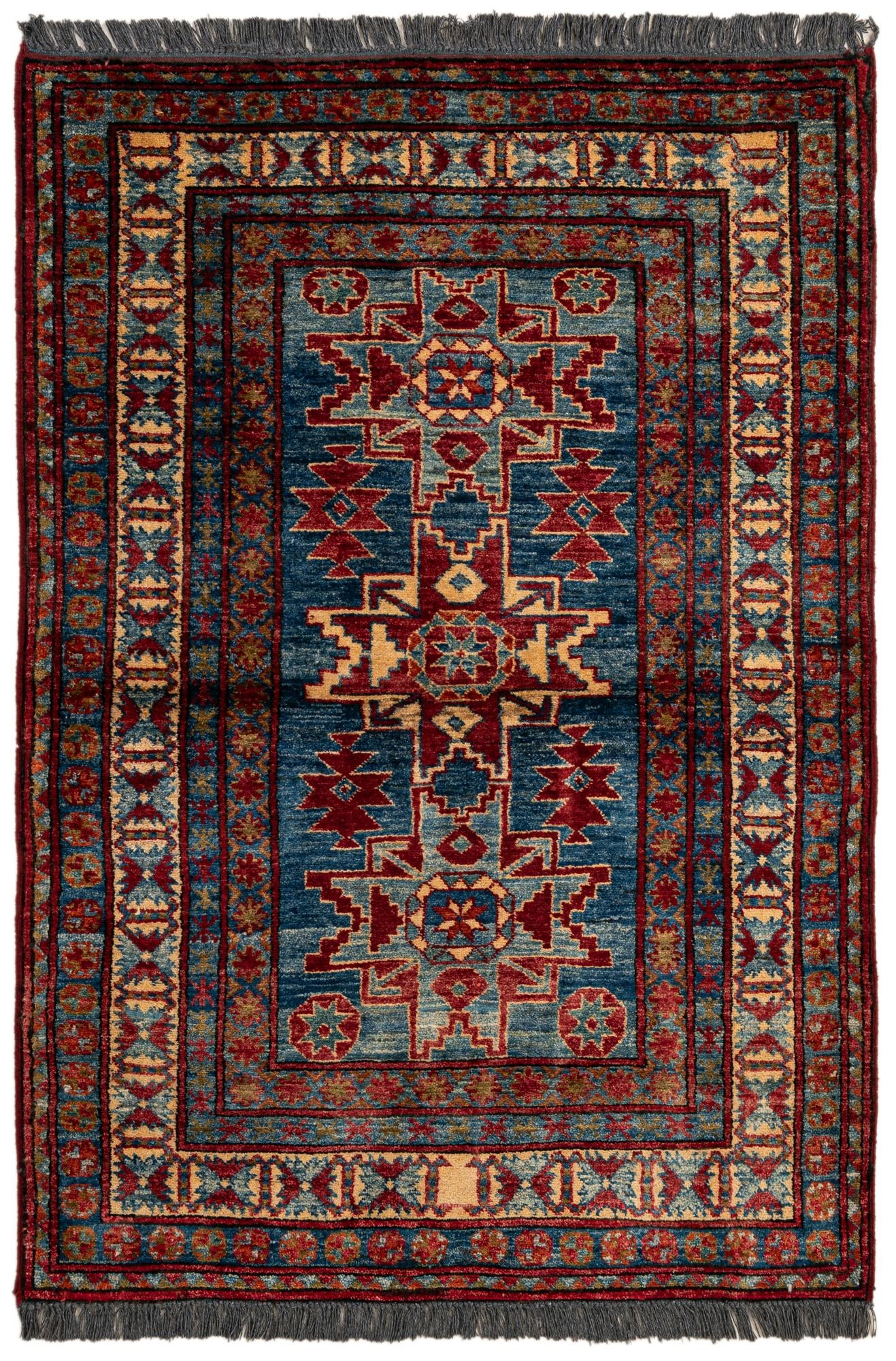 3' 2 x 4' 7 Hand Knotted Kazak Wool Rug