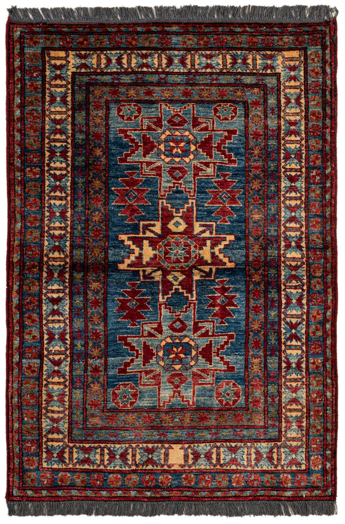 3' 2 x 4' 7 Hand Knotted Kazak Wool Rug