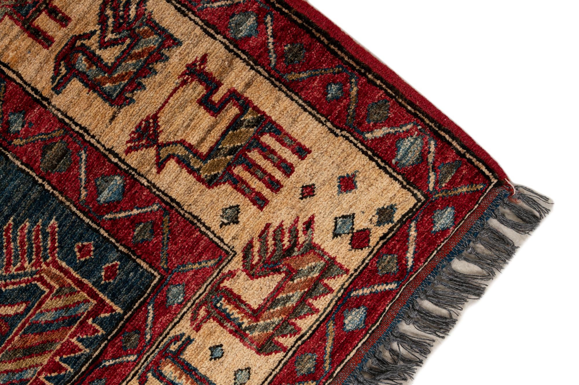 5' x 6' 9 Hand Knotted Kazak Wool Rug