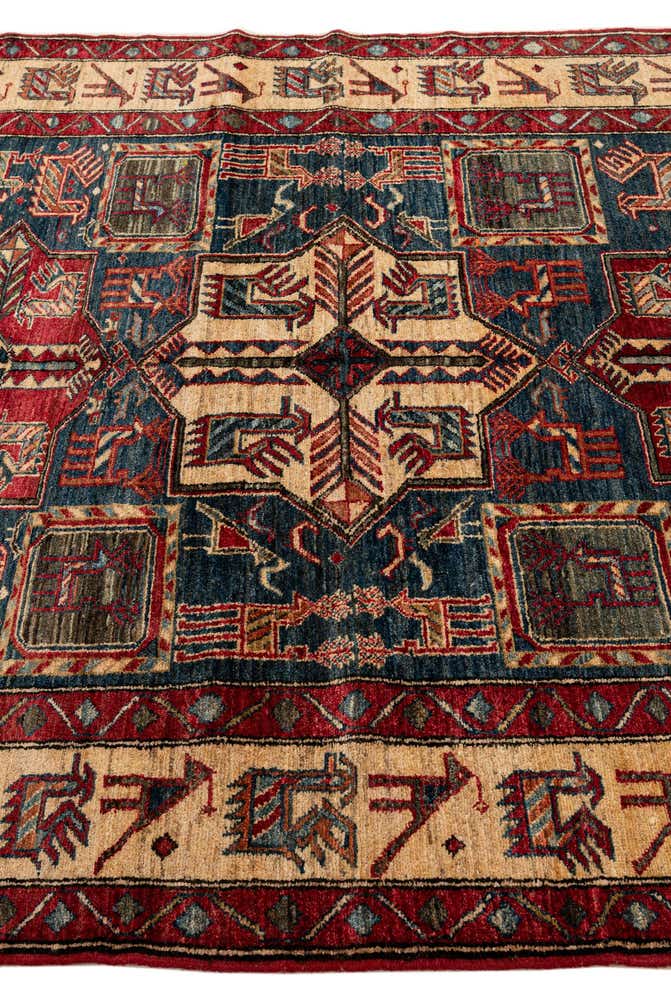 5' x 6' 9 Hand Knotted Kazak Wool Rug