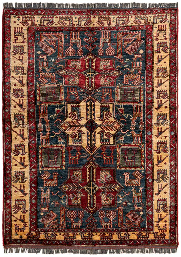 5' x 6' 9 Hand Knotted Kazak Wool Rug