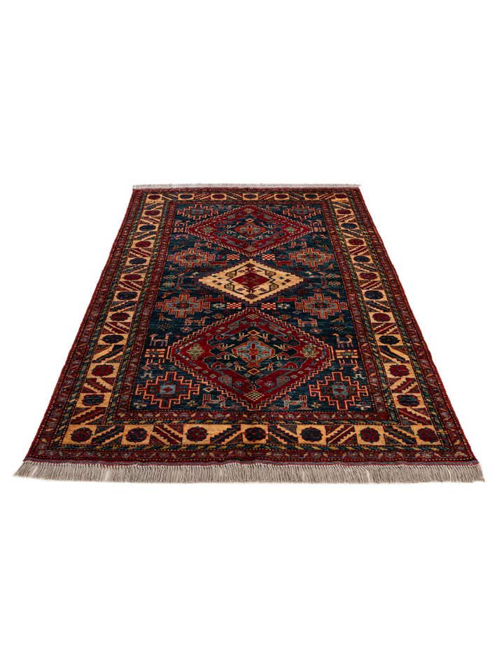 4' 11 x 7' 10 Hand Knotted Kazak Wool Rug