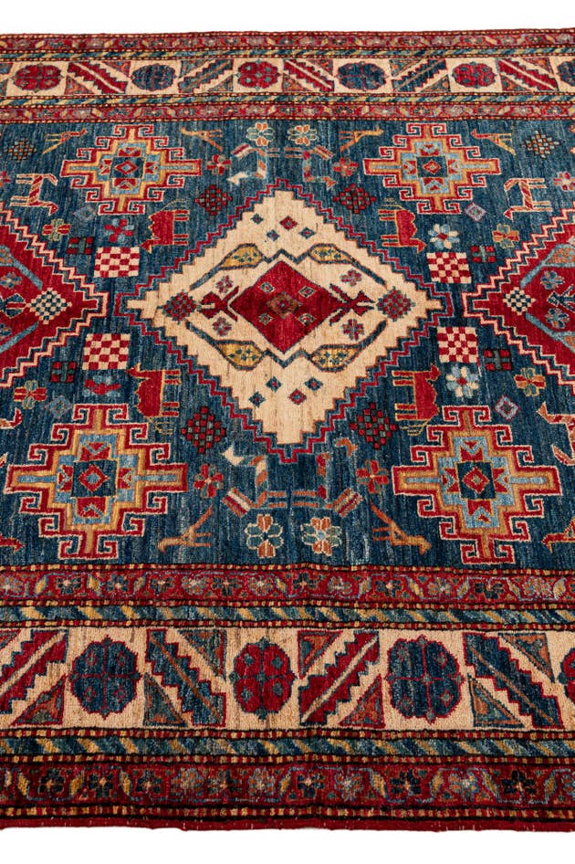 Detail image of 4' 11 x 7' 10 Hand Knotted Kazak Wool Rug