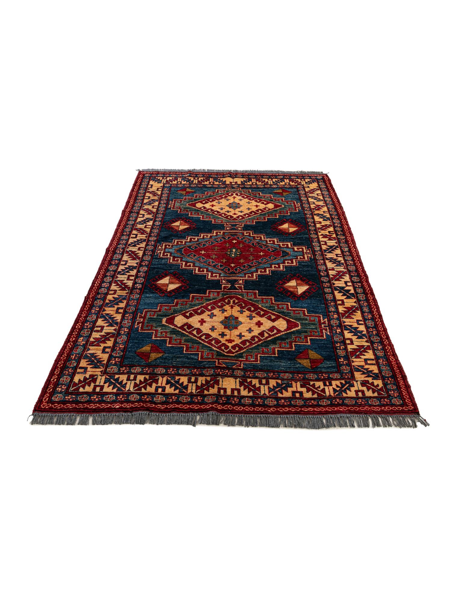150cm x 255cm anudado a mano Kazak Alfombra Lana