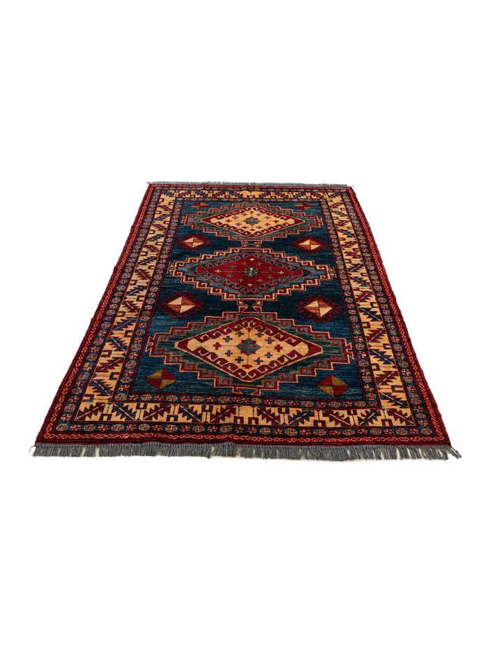 150cm x 255cm anudado a mano Kazak Alfombra Lana