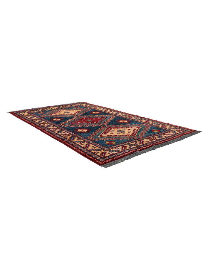 150cm x 255cm anudado a mano Kazak Alfombra Lana
