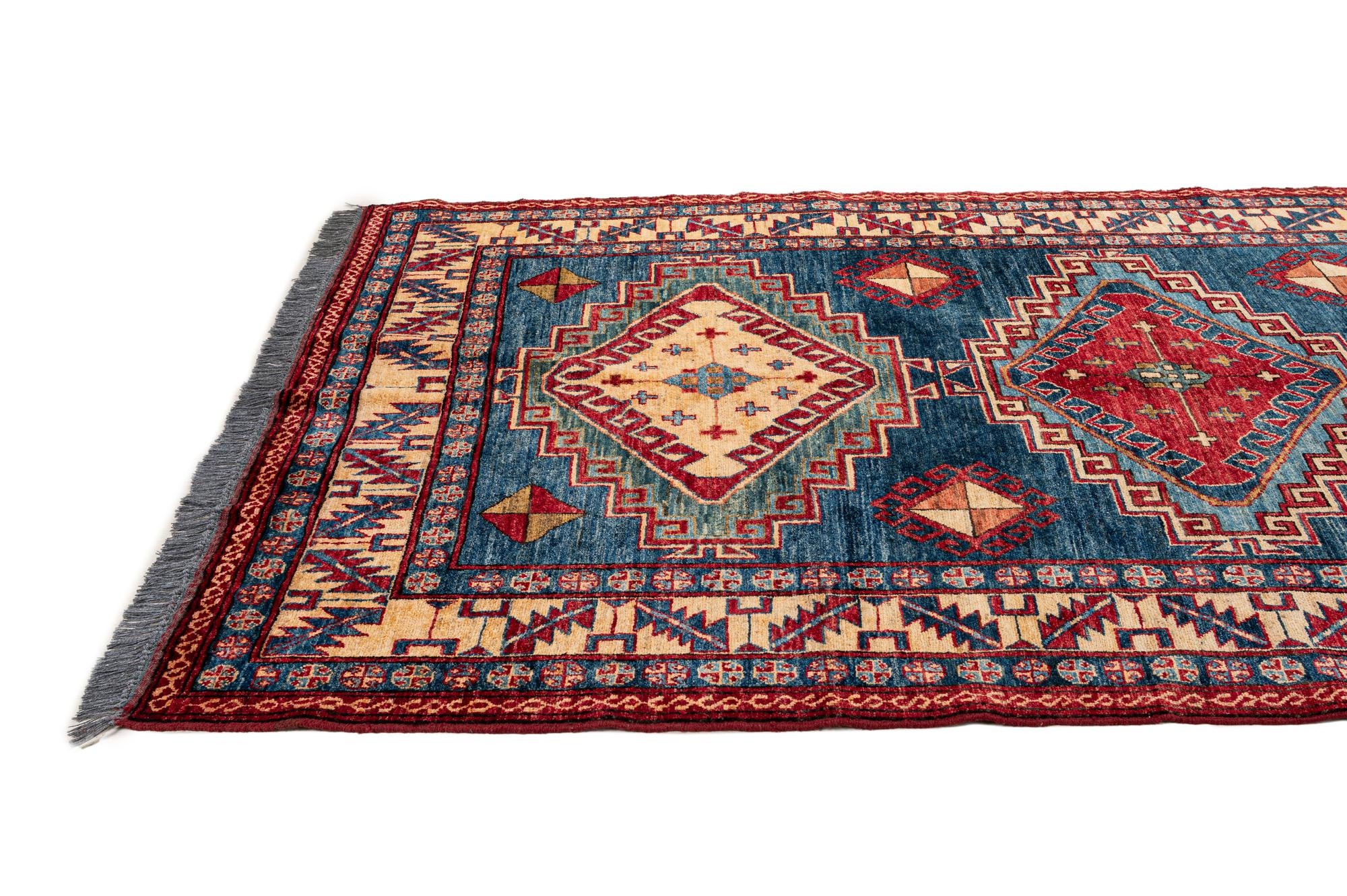 150cm x 255cm anudado a mano Kazak Alfombra Lana