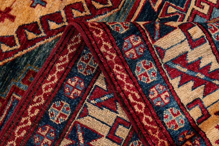 150cm x 255cm anudado a mano Kazak Alfombra Lana