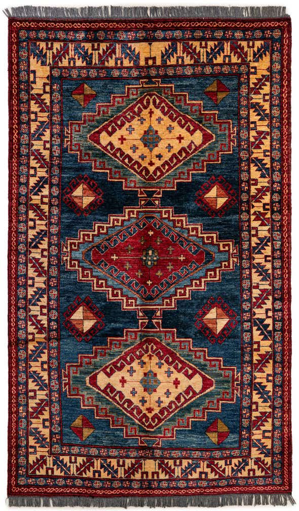 150cm x 255cm anudado a mano Kazak Alfombra Lana