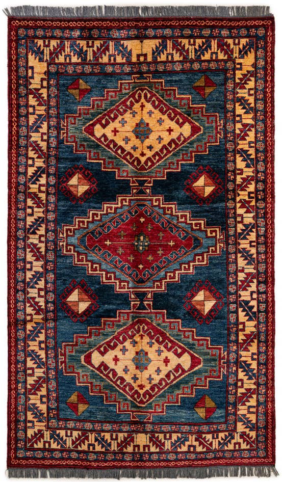 Detail image of 150cm x 255cm anudado a mano Kazak Alfombra Lana