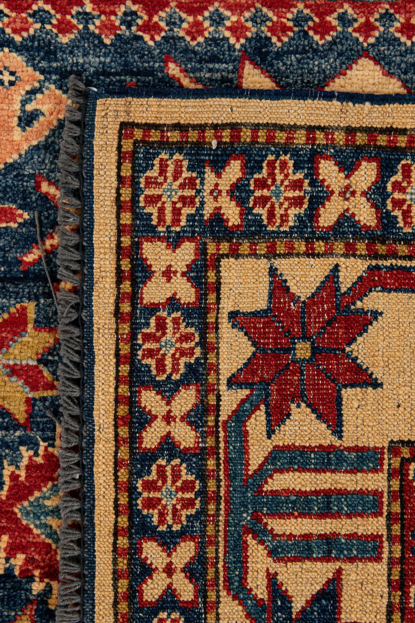 4' 2 x 6' 6 Hand Knotted Kazak Wool Rug