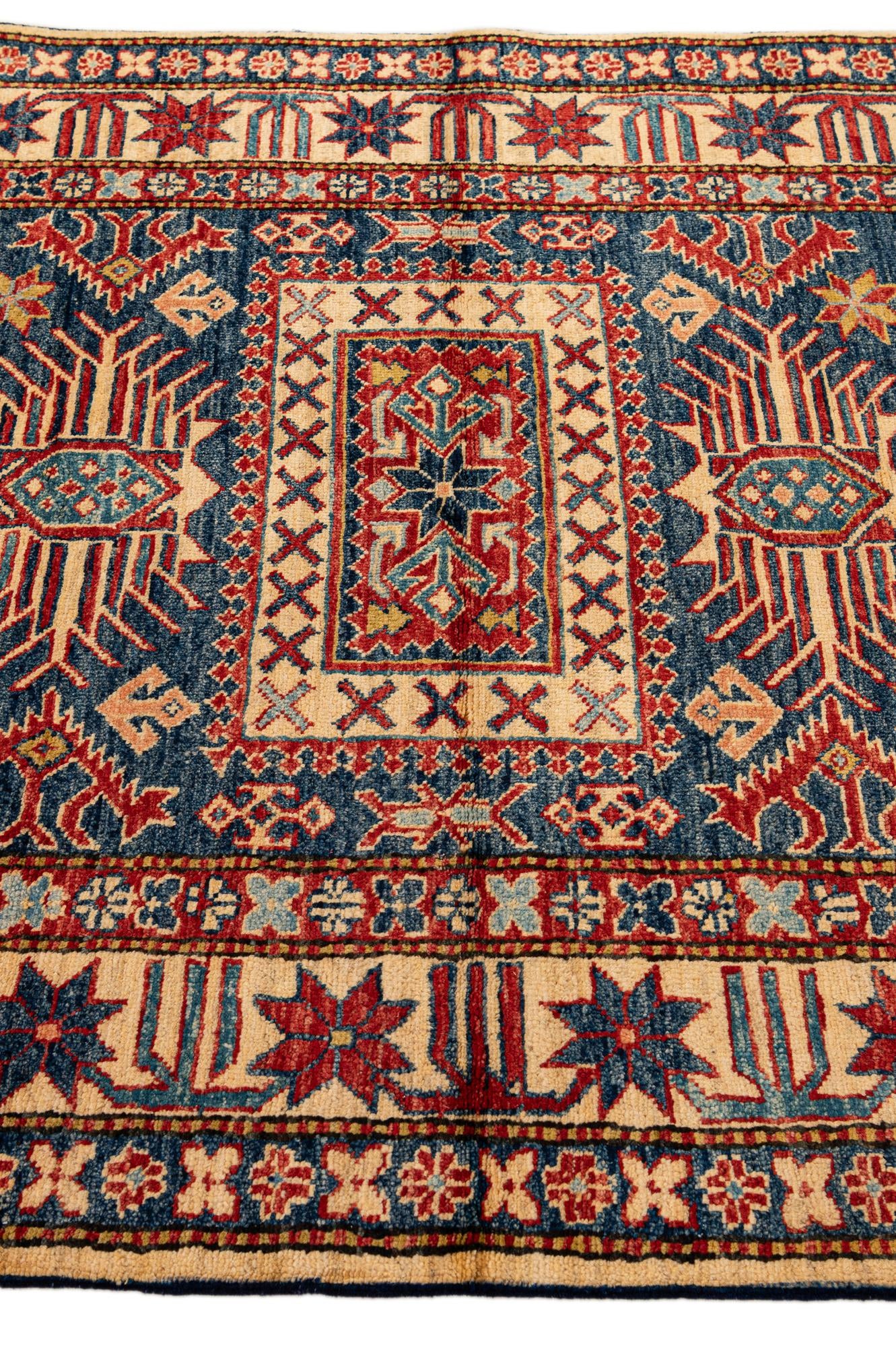 4' 2 x 6' 6 Hand Knotted Kazak Wool Rug