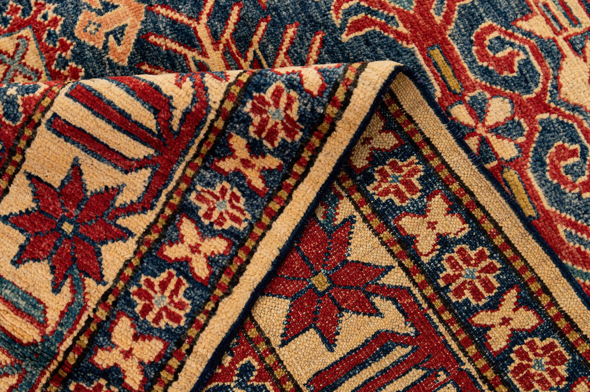 4' 2 x 6' 6 Hand Knotted Kazak Wool Rug