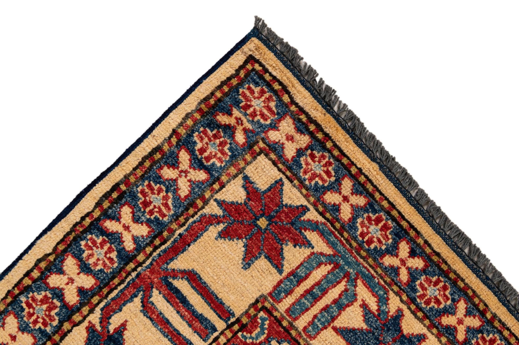 4' 2 x 6' 6 Hand Knotted Kazak Wool Rug
