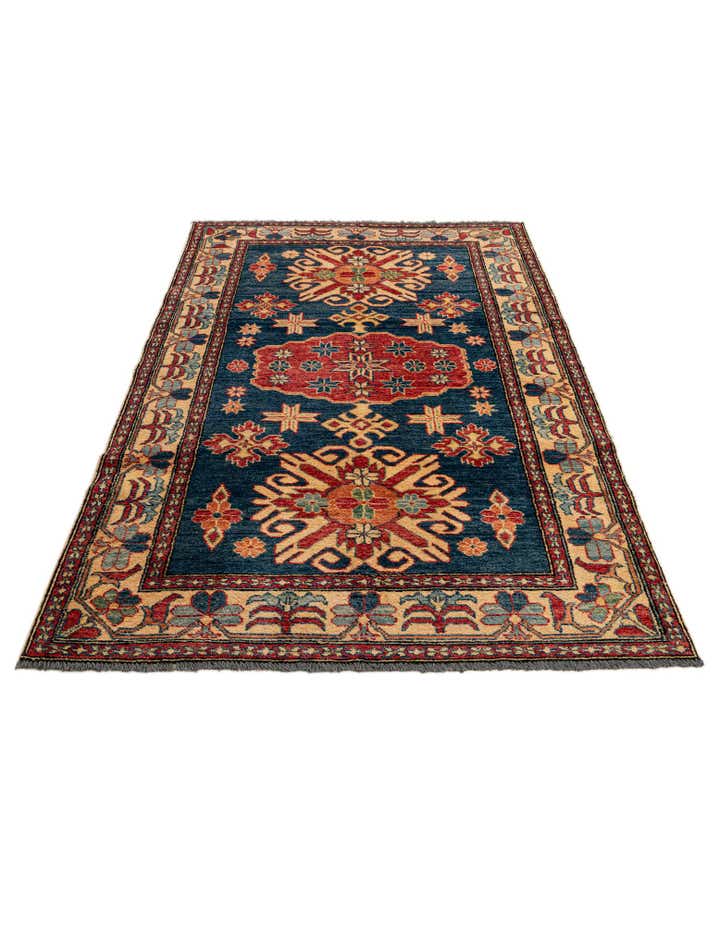 4' x 6' 9 Hand Knotted Kazak Wool Rug