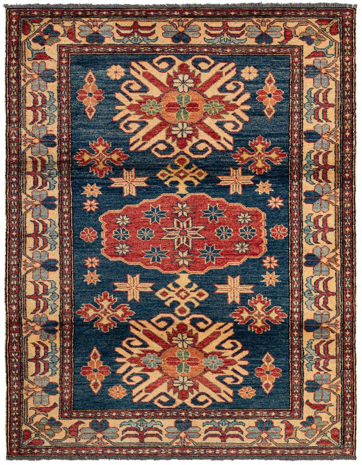 Detail image of 4' x 6' 9 Hand Knotted Kazak Wool Rug
