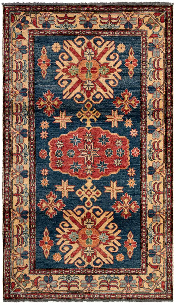 4' x 6' 9 Hand Knotted Kazak Wool Rug