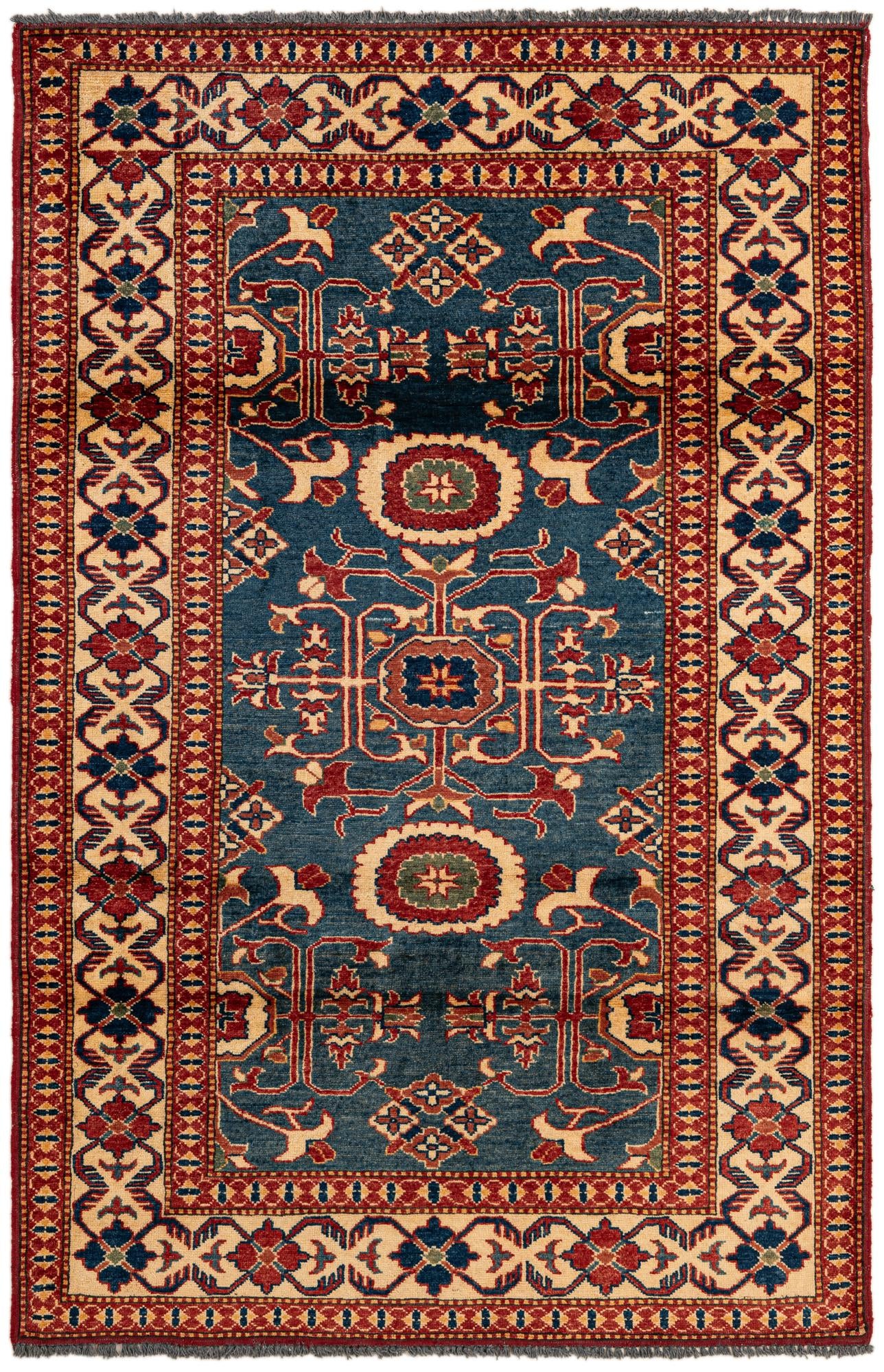 3' 10 x 5' 11 Hand Knotted Kazak Wool Rug