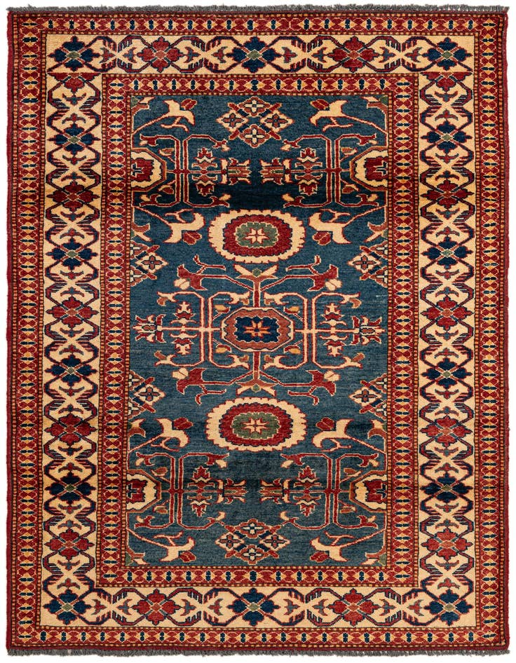 Detail image of 3' 10 x 5' 11 Hand Knotted Kazak Wool Rug