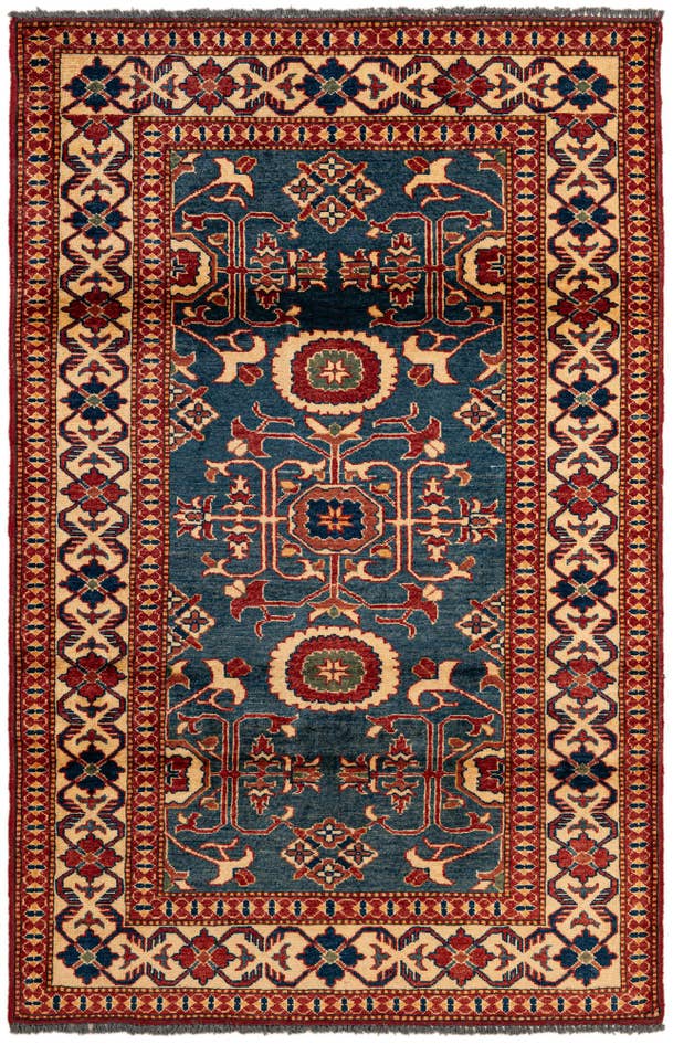 Detail image of 3' 10 x 5' 11 Hand Knotted Kazak Wool Rug
