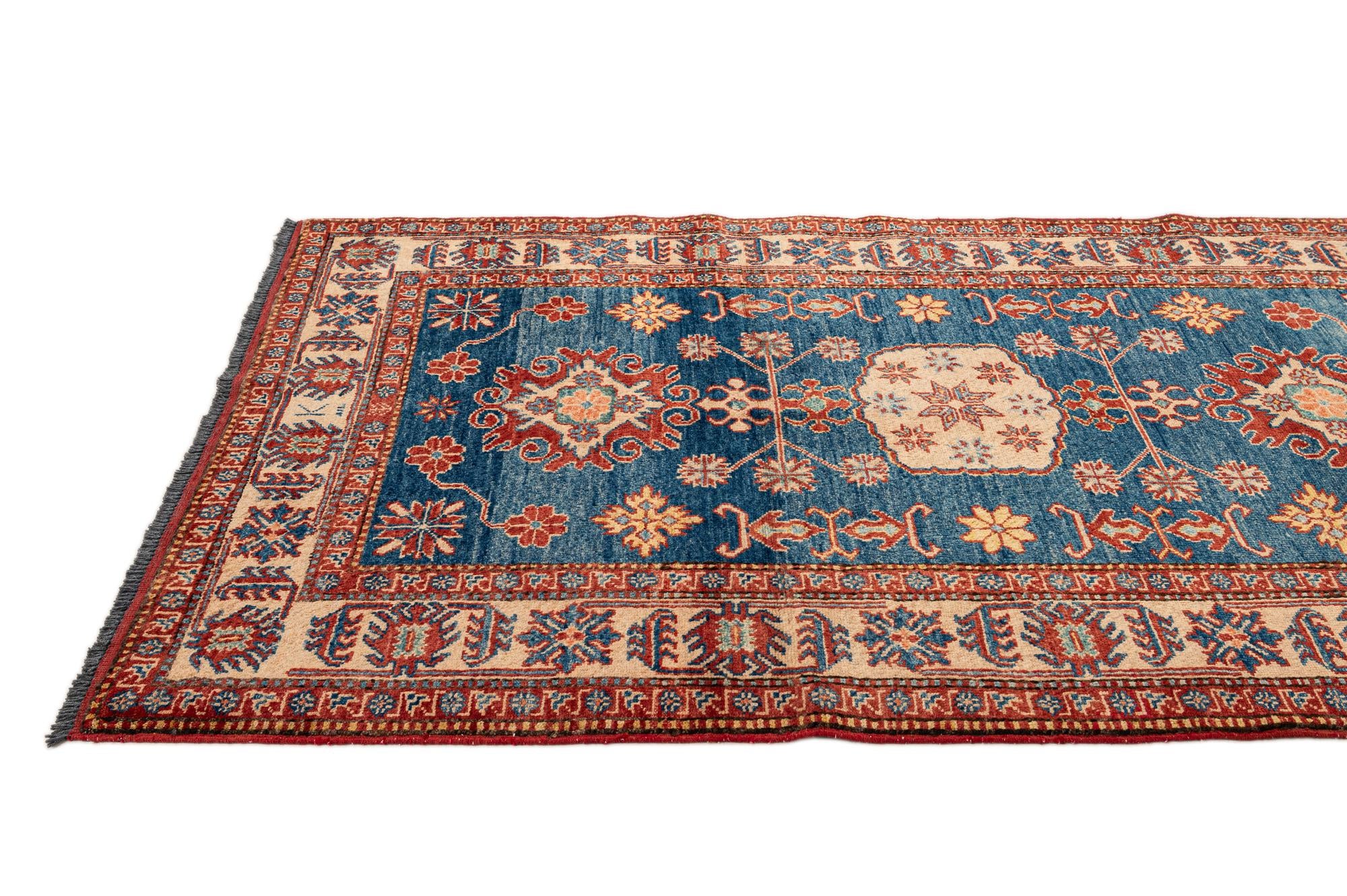 115cm x 175cm anudado a mano Kazak Alfombra Lana