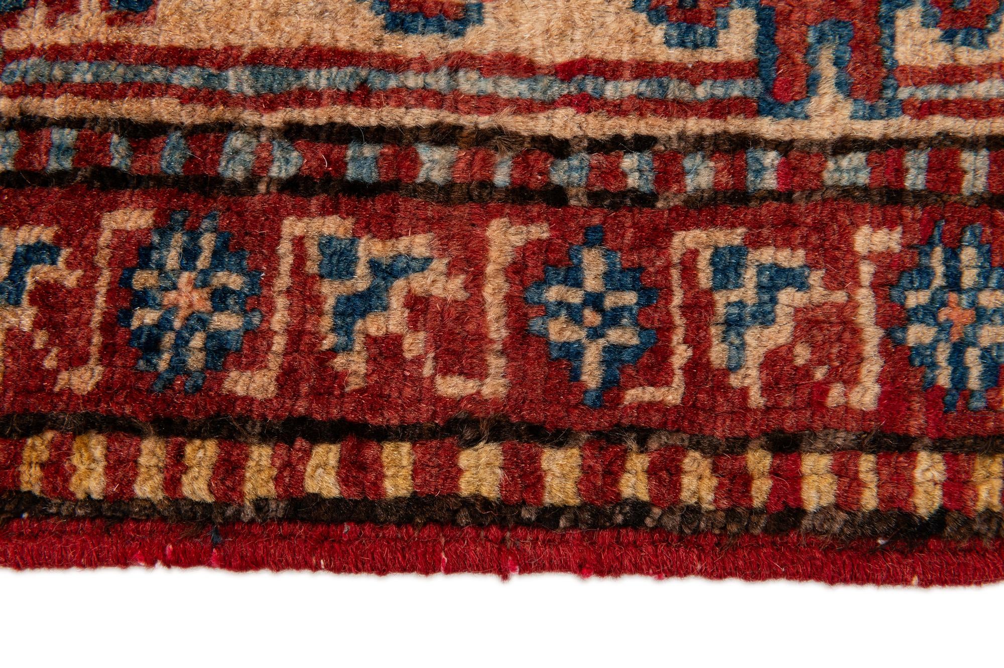 115cm x 175cm anudado a mano Kazak Alfombra Lana