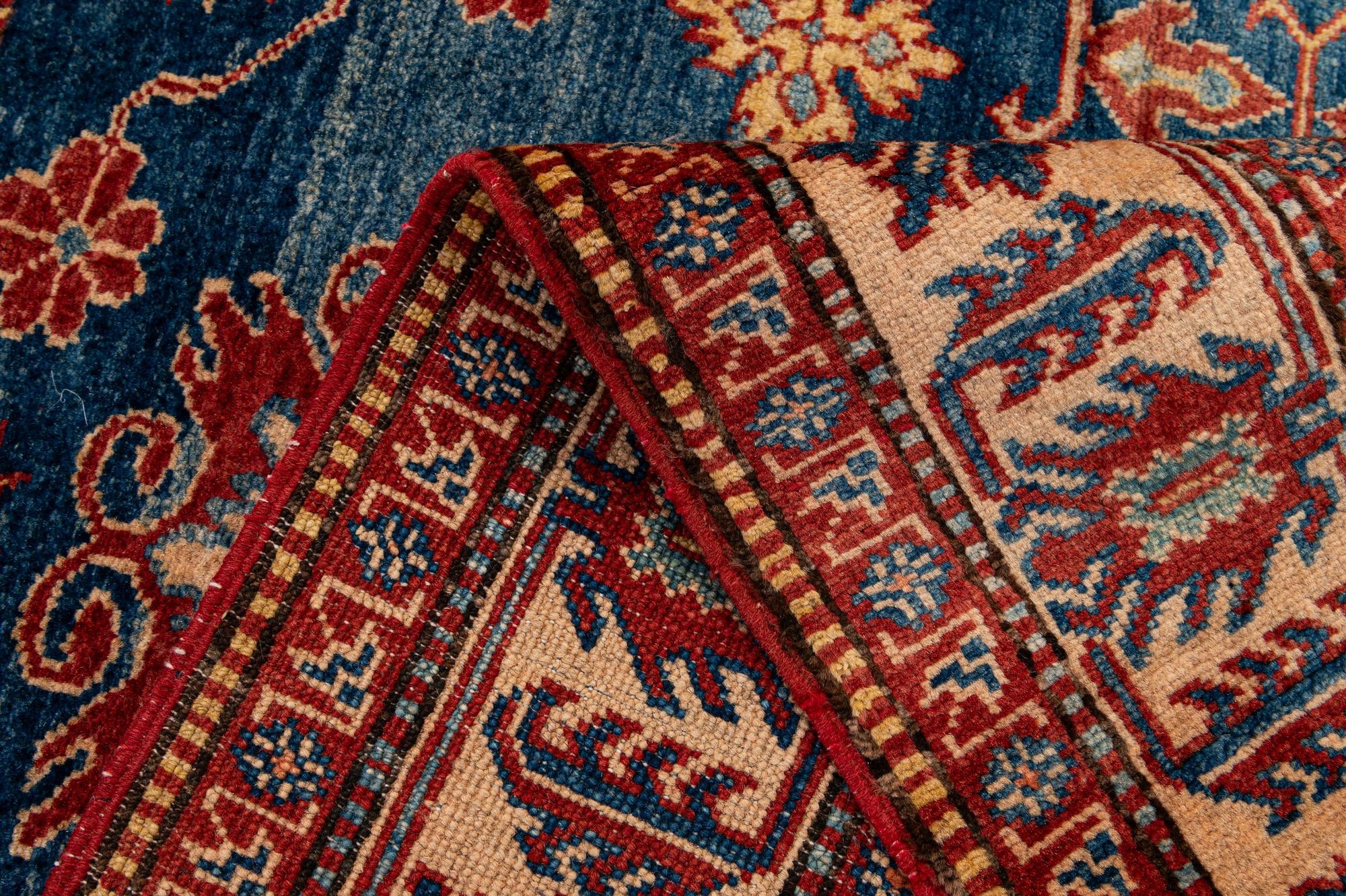 115cm x 175cm anudado a mano Kazak Alfombra Lana