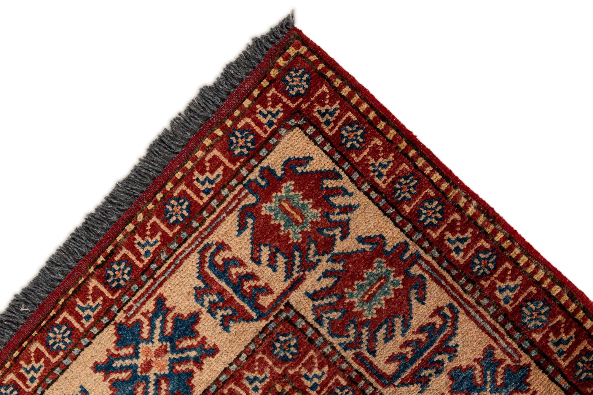 115cm x 175cm anudado a mano Kazak Alfombra Lana