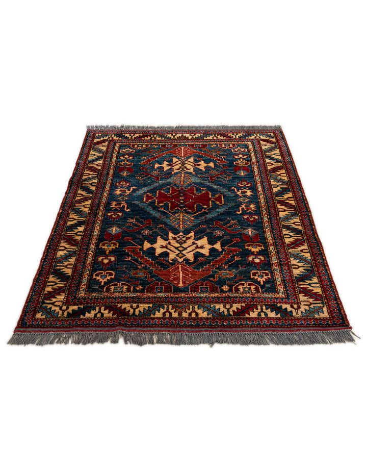 4' x 4' 11 Hand Knotted Kazak Wool Rug