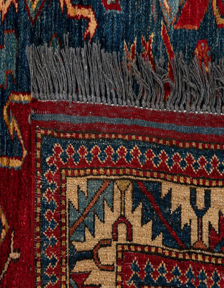 Detail image of 4' x 4' 11  Hand Knotted Kazak Wool Rug