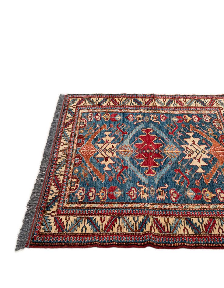 Detail image of 4' x 4' 11  Hand Knotted Kazak Wool Rug