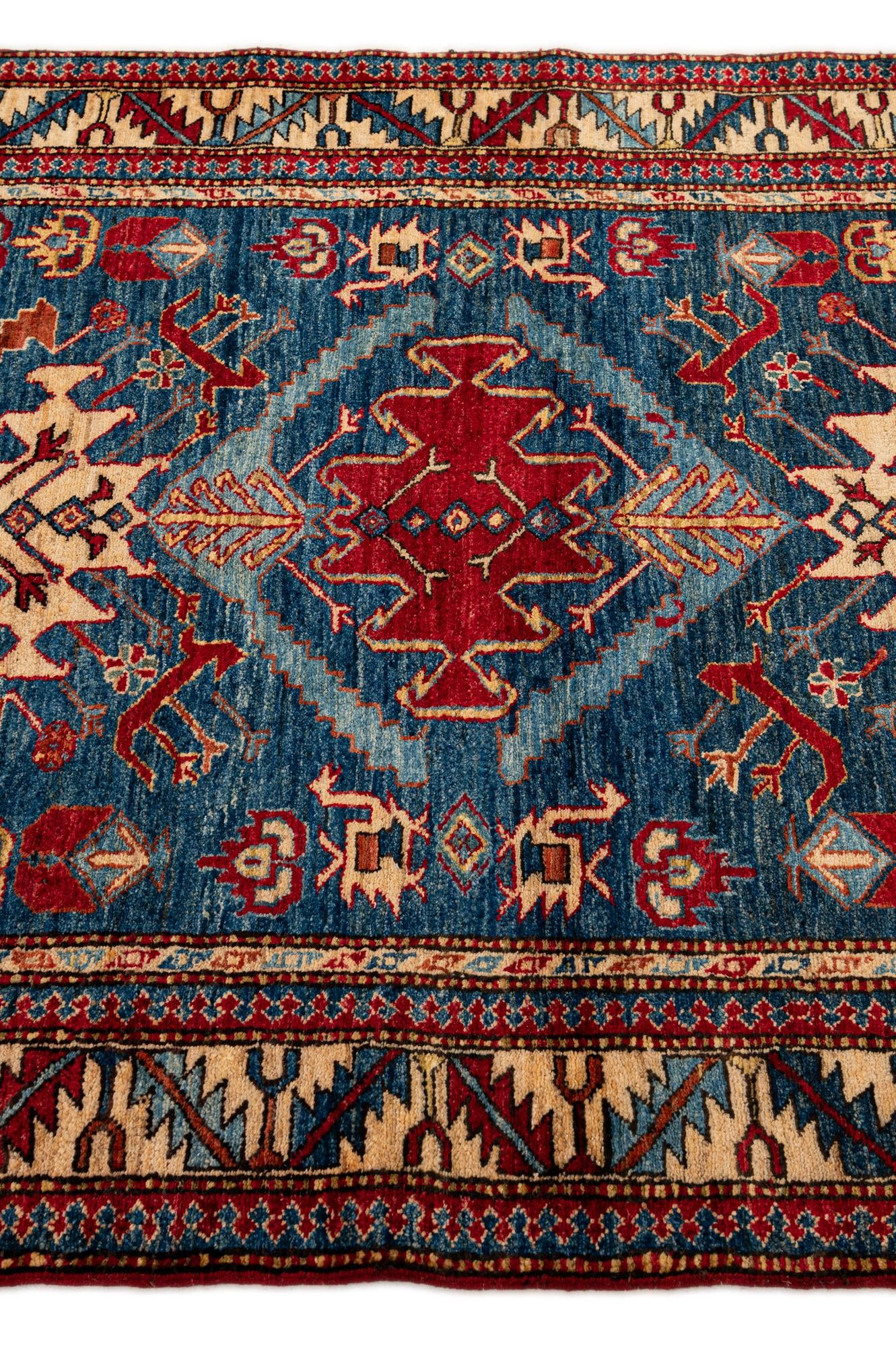 4' x 4' 11 Hand Knotted Kazak Wool Rug