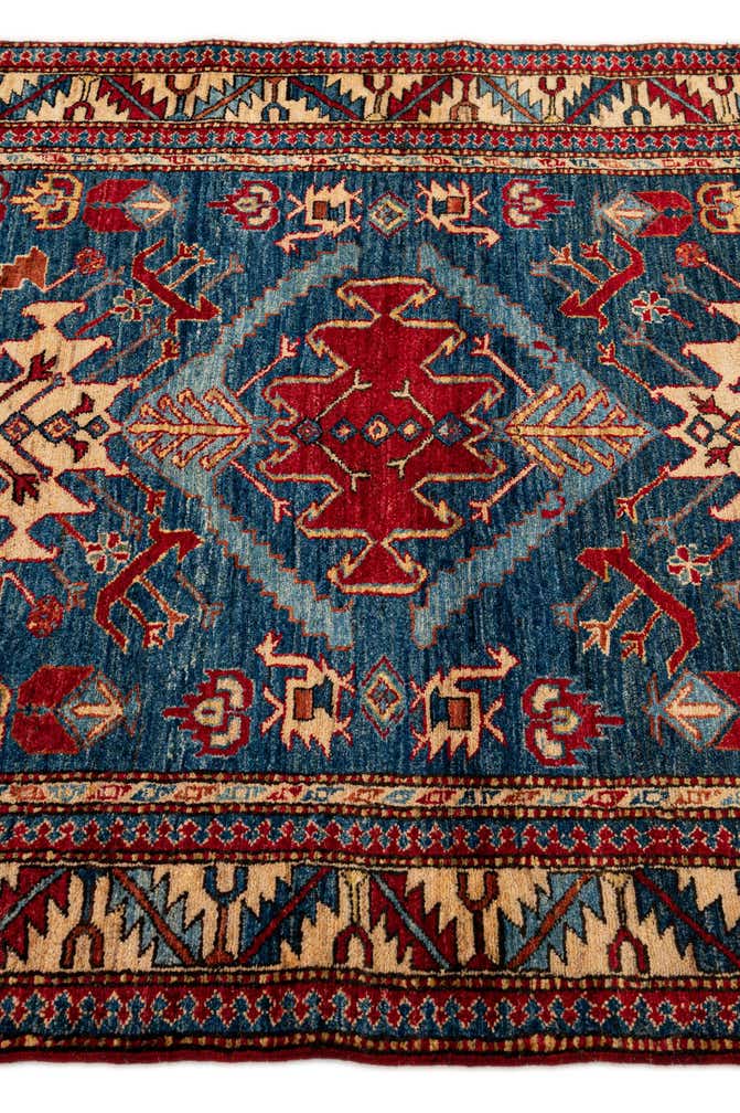 4' x 4' 11 Hand Knotted Kazak Wool Rug
