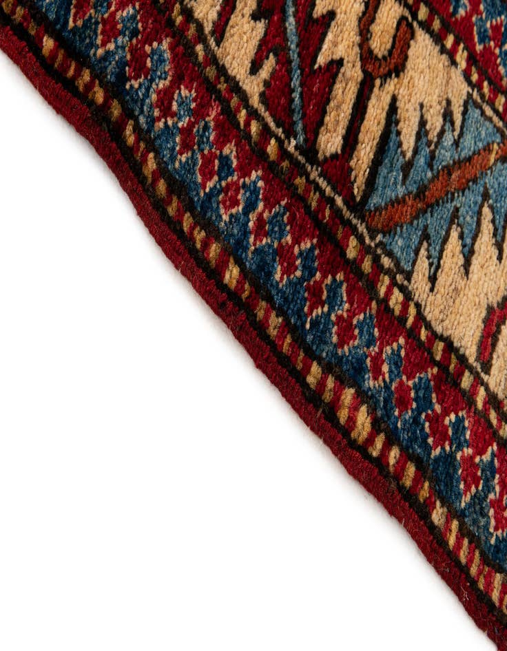 Detail image of 4' x 4' 11  Hand Knotted Kazak Wool Rug