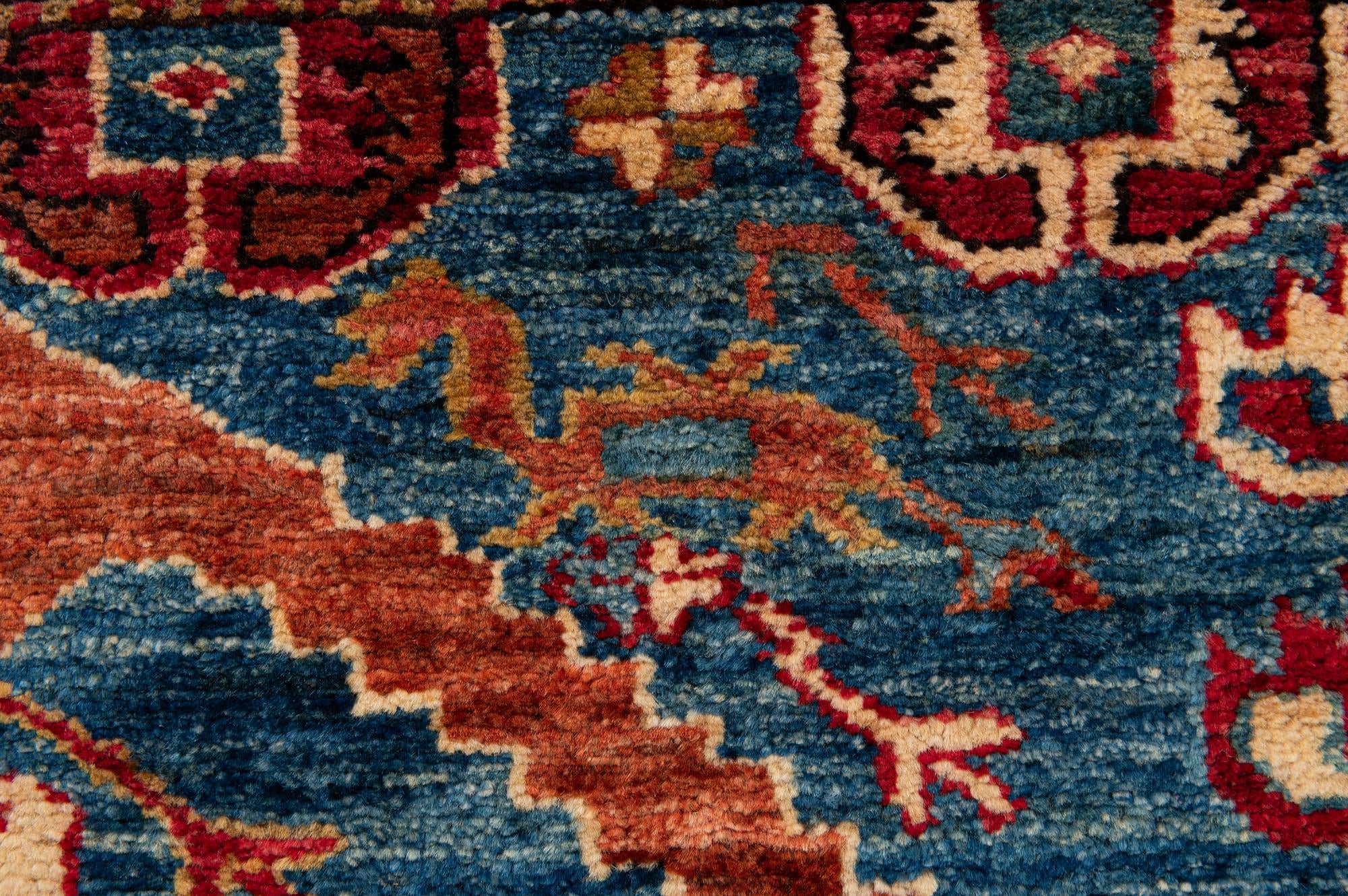 4' x 4' 11 Hand Knotted Kazak Wool Rug