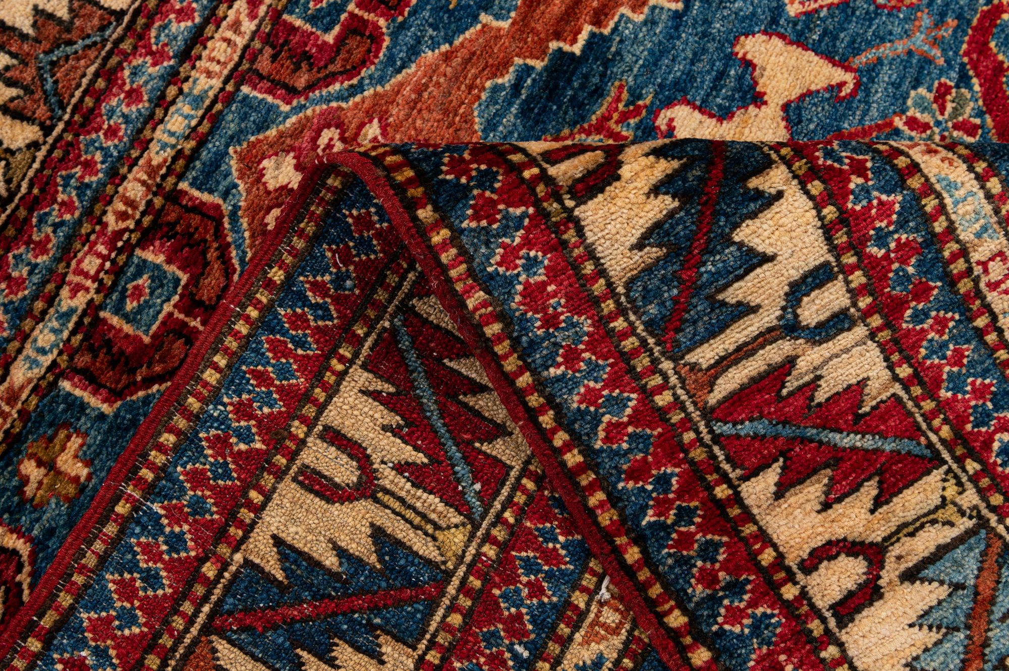 4' x 4' 11 Hand Knotted Kazak Wool Rug
