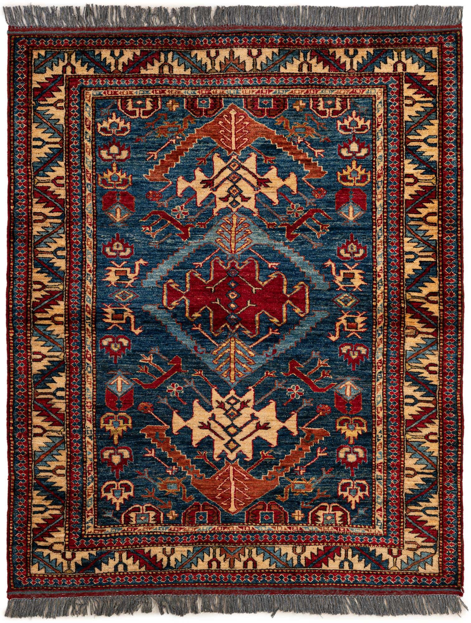 4' x 4' 11 Hand Knotted Kazak Wool Rug