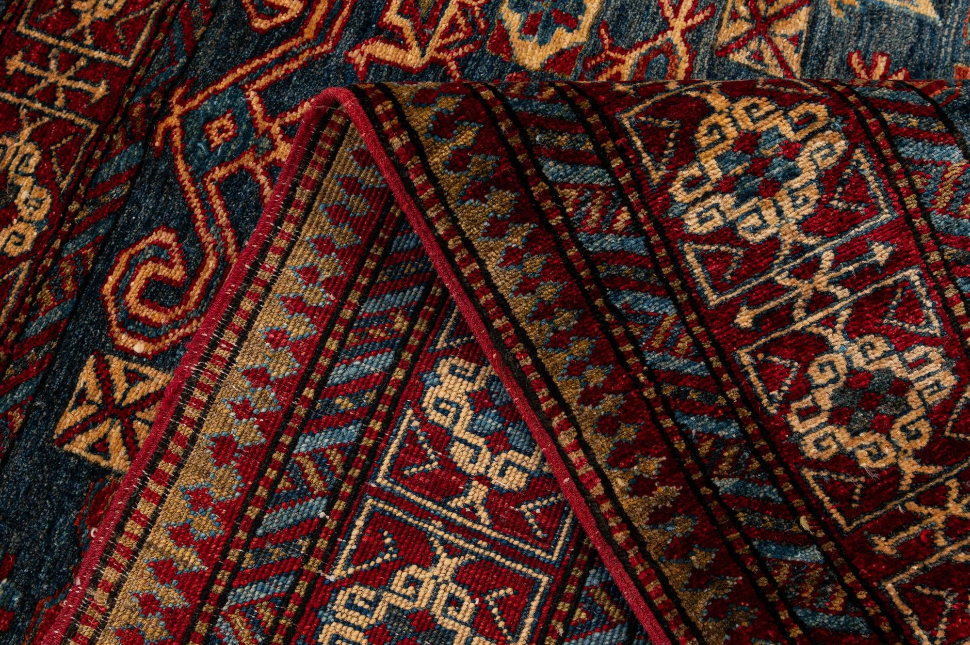 120cm x 150cm anudado a mano Kazak Alfombra Lana