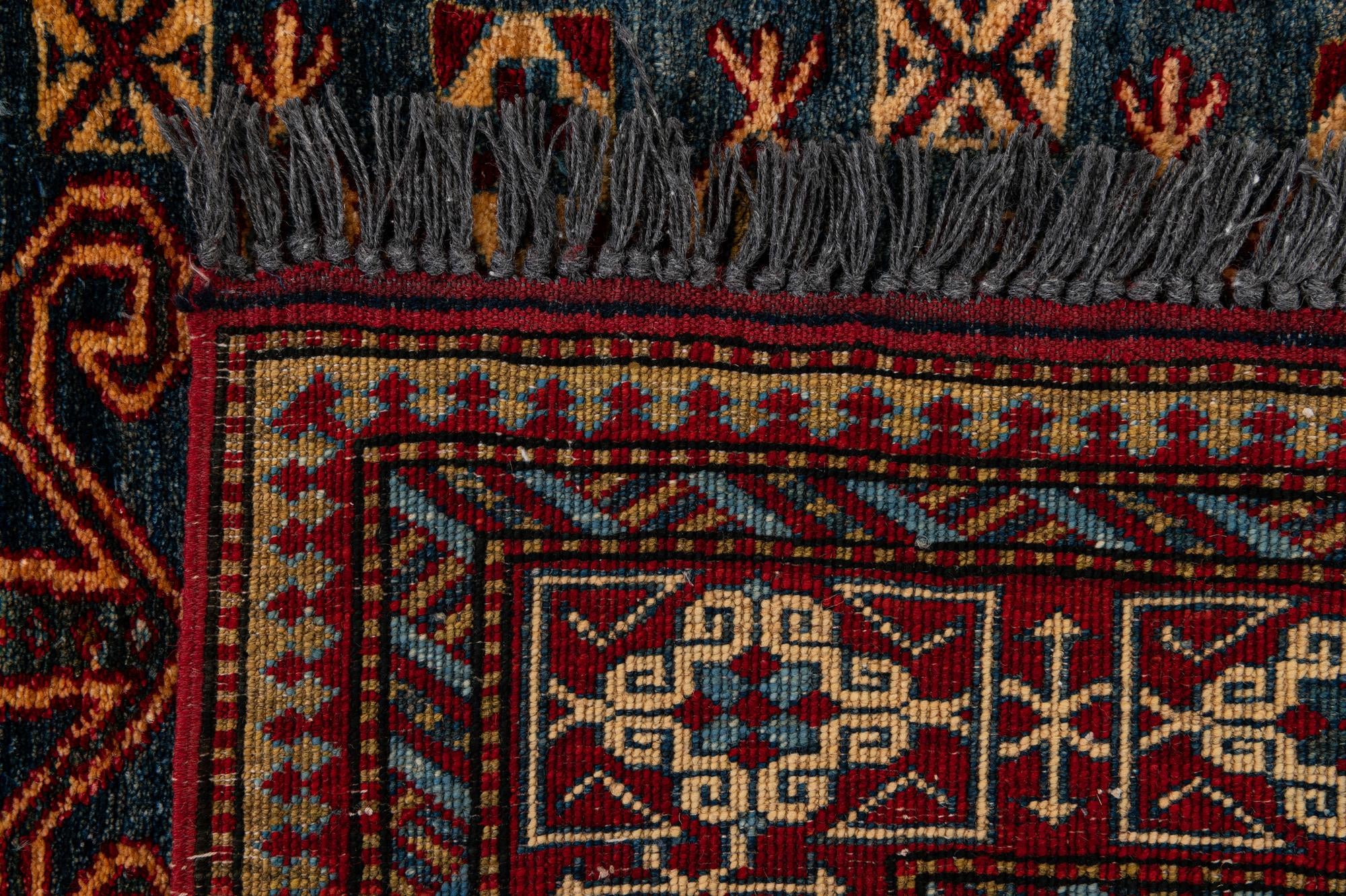 120cm x 150cm anudado a mano Kazak Alfombra Lana