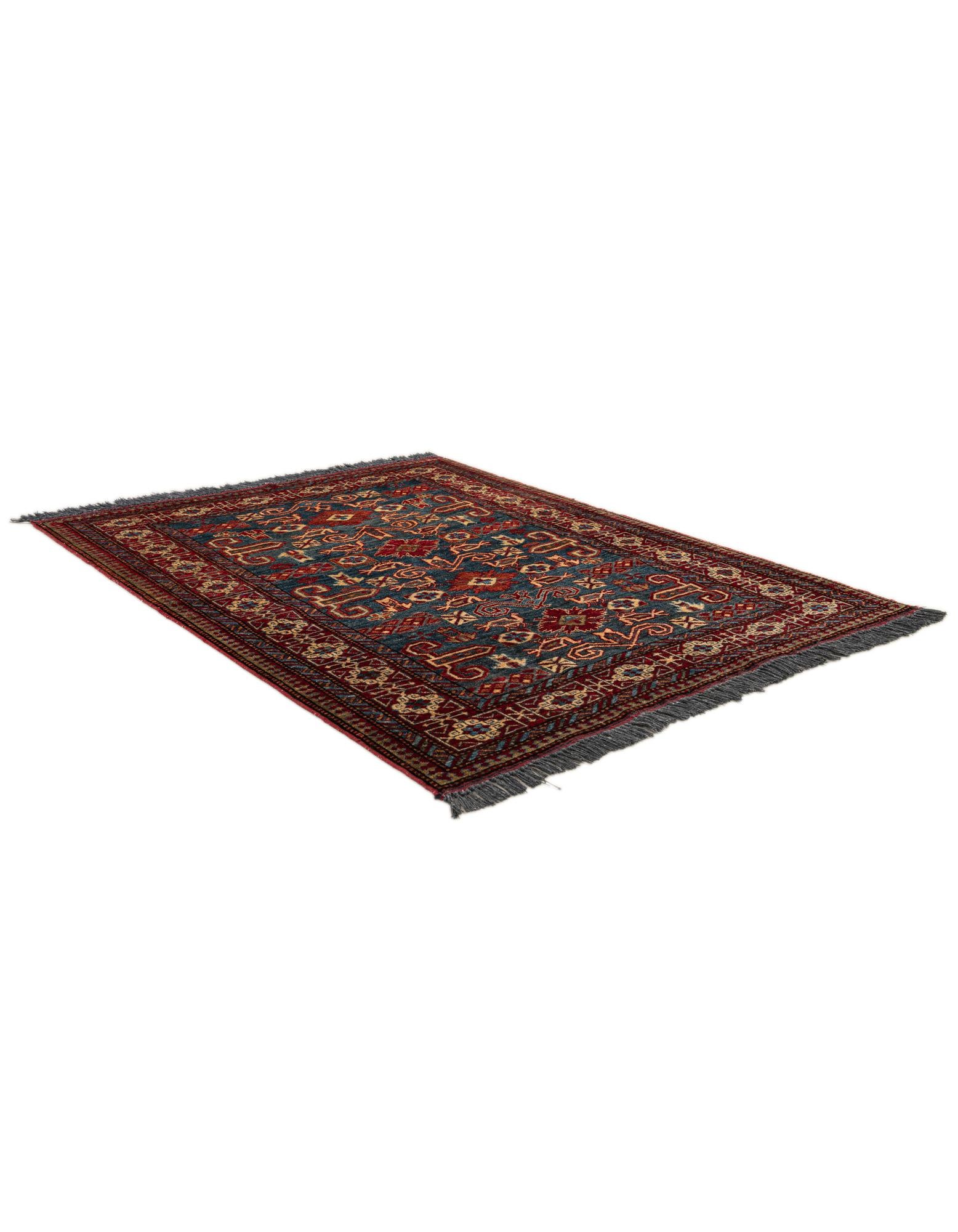 120cm x 150cm anudado a mano Kazak Alfombra Lana