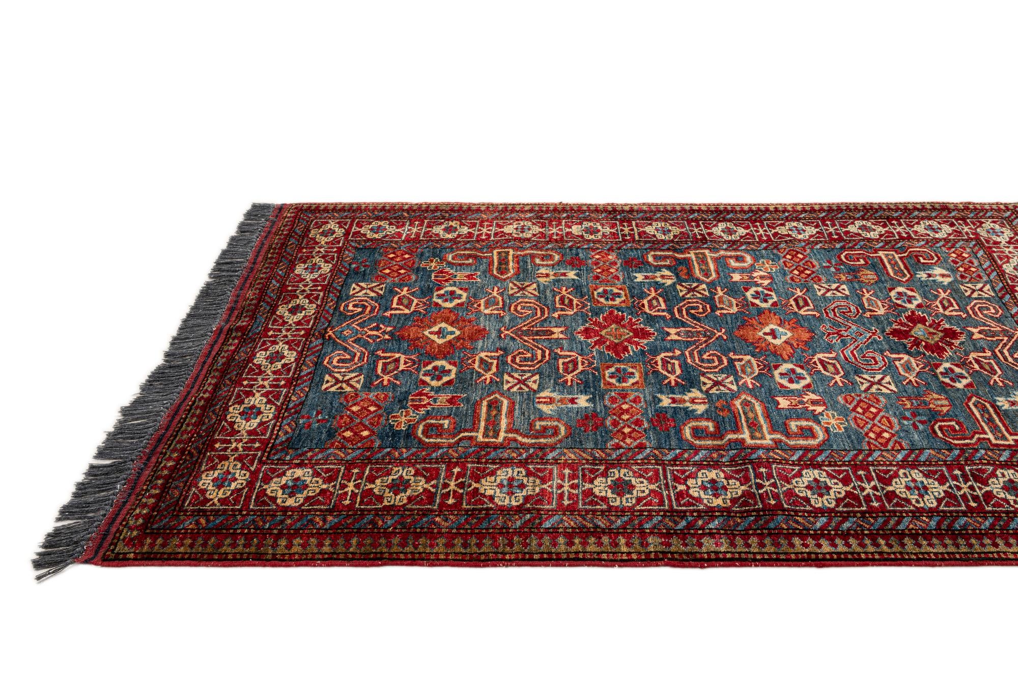 120cm x 150cm anudado a mano Kazak Alfombra Lana